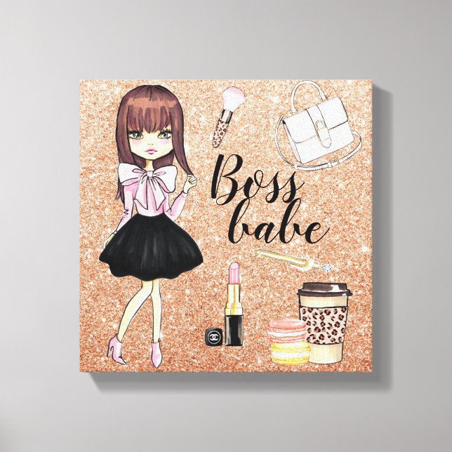 Chic and Wild girl's wall canvas art  (Front)