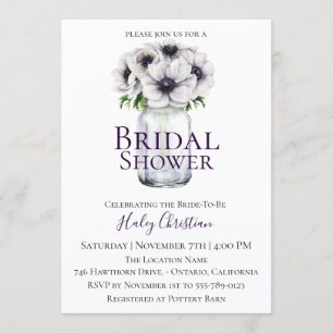 Chic Anemone Floral Bridal Shower Invitation