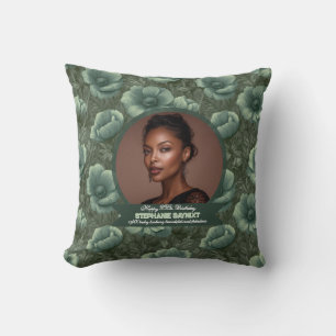 Chic Anemones Female Birthday Custom Cushion