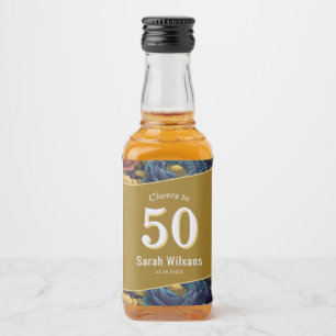 Chic Anemones Forty Birthday  For Girlfriend Liquor Bottle Label