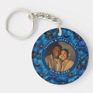 Chic Anemones Petal Summer Wedding Key Ring