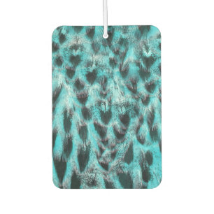 Chic animal print in blue - feather design  car air freshener
