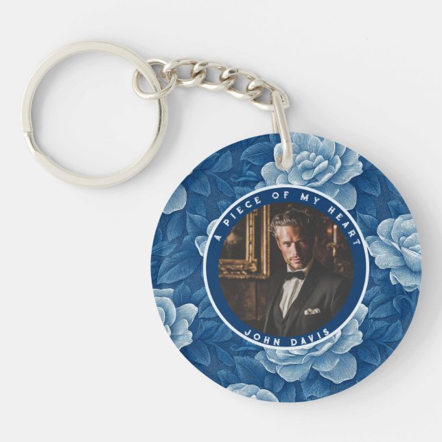 Chic Anniversary Gift Ideas Gardenias Key Ring (Front)