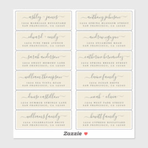 Chic Antique White Wedding Guest Address Labels