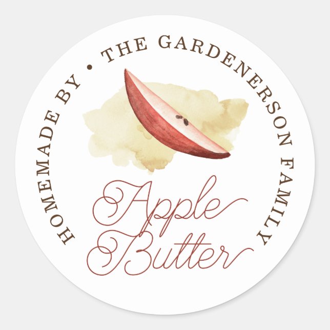 Chic Apple Butter Classic Round Sticker (Front)
