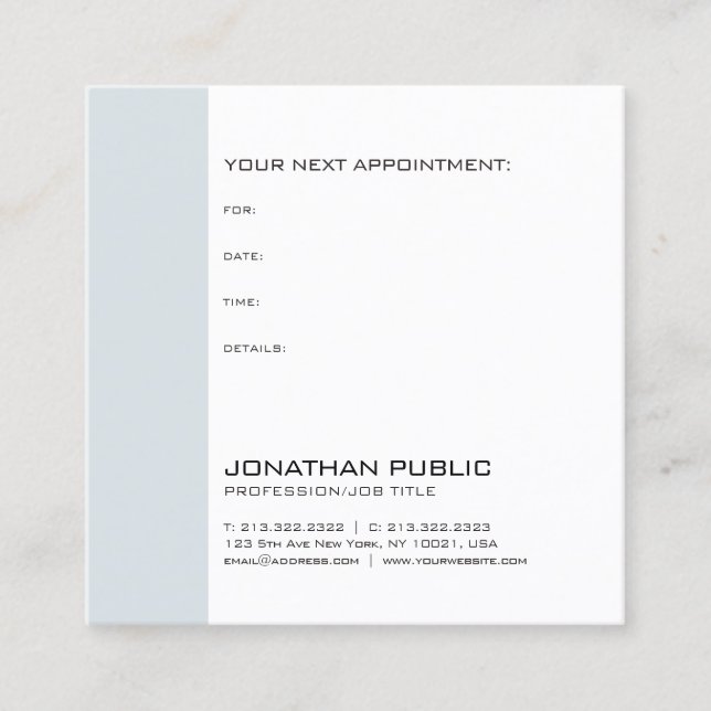 Chic Appointment Reminder Doctor Dentist Therapist (Front)