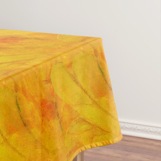 Chic Apricot Crush Abstract Floral Tablecloth (In Situ)