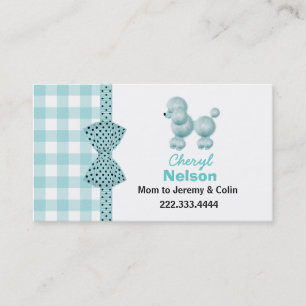 Chic Aqua French Poodle Mummy Card
