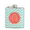 Chic Aqua Green Chevron and Orange Custom Monogram