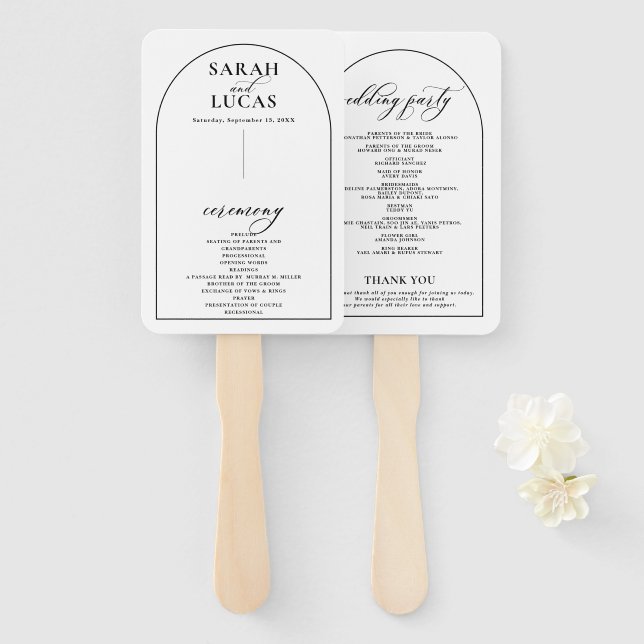Chic Arch Modern Stylish Elegant Hand Fan (Front and Back)