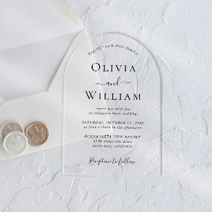 Chic Arch Wedding Acrylic Invitations