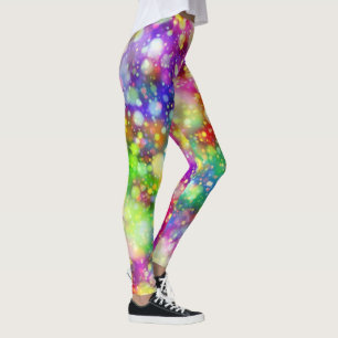 Chic Artsy Rainbow Bokeh Workout Leggings