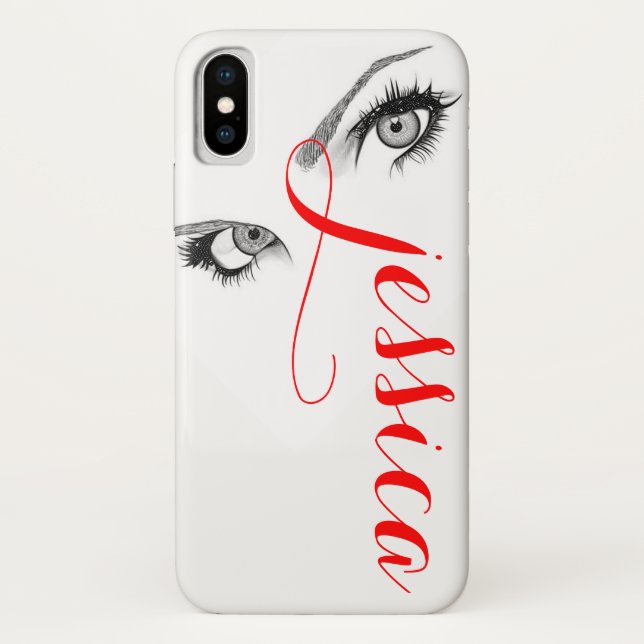Chic Artsy Woman's Eyes Personalised Case-Mate iPhone Case (Back)