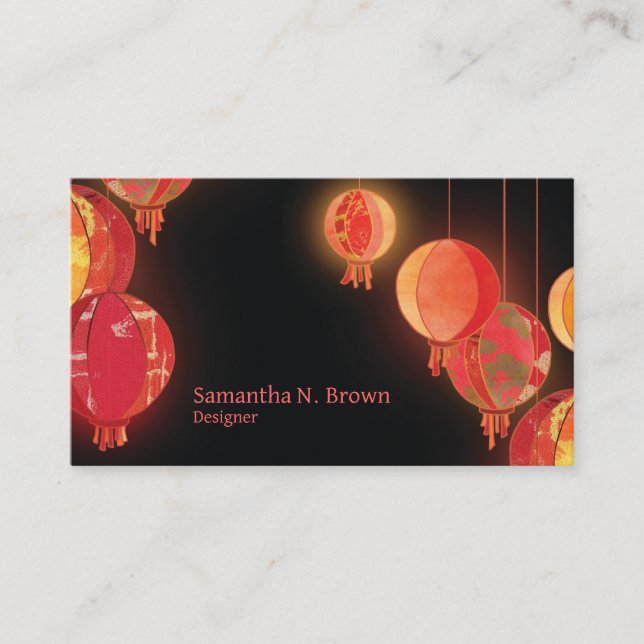 Chic Asian Lanterns Personalised Business Card (Front)