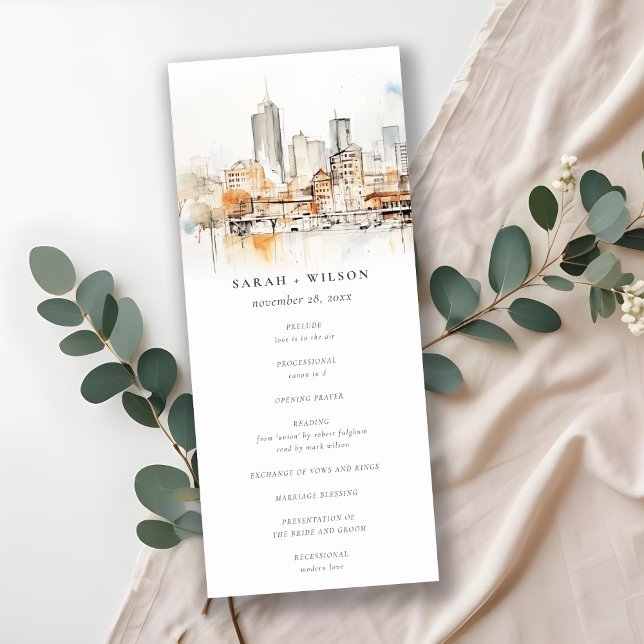 Chic Atlanta Georgia Landscape Wedding Program Invitation (Creator Uploaded)