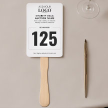 Chic Auction Paddle |  Modern Charity Bid Number