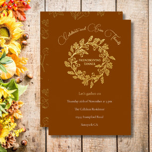 Chic Autumn Berry Wreath Terracotta Gold Script