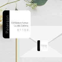Chic B/W Return Address Label with Side Accent