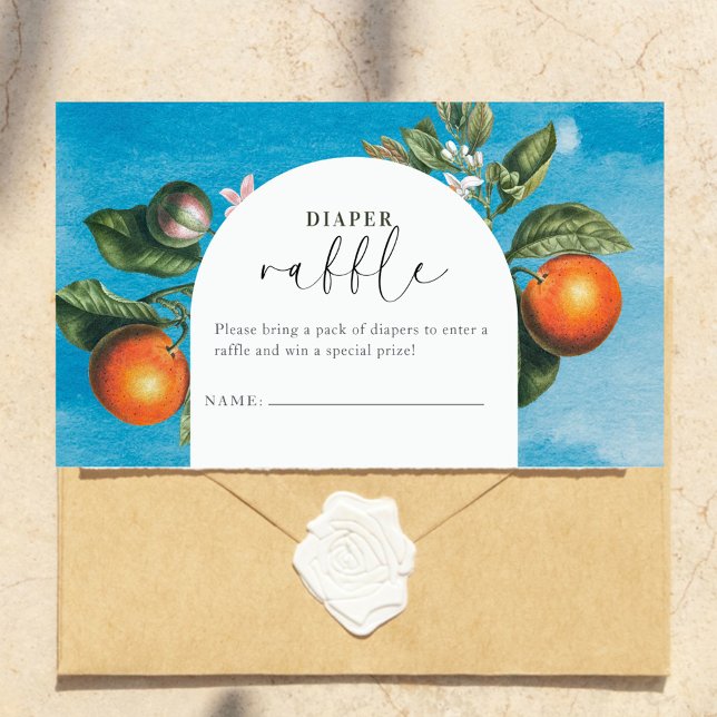 Chic Baby in Bloom Baby Shower |Arch Diaper Raffle Enclosure Card (Creator Uploaded)