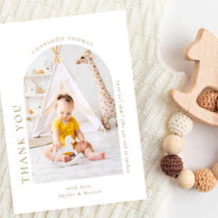 Chic Baby Shower Arch Thank You Photo Postcard