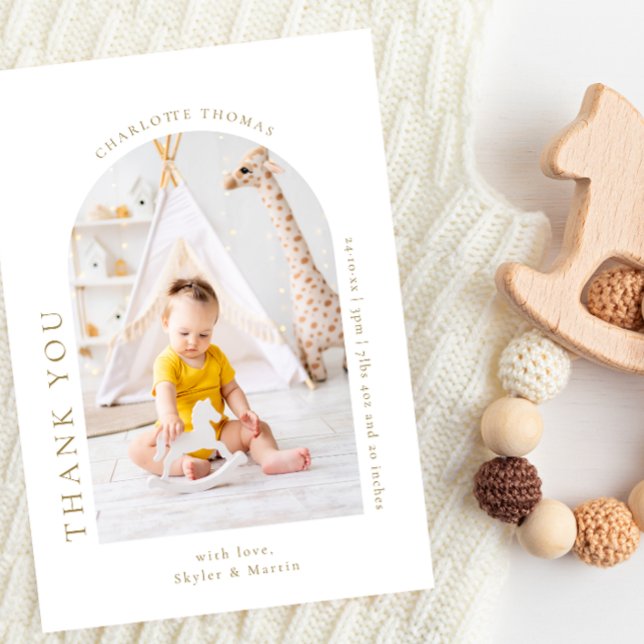 Chic Baby Shower Arch Thank You Photo Postcard (Creator Uploaded)