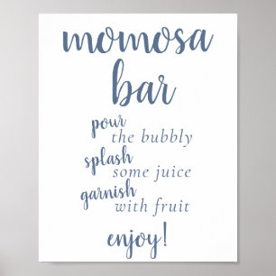 Chic Baby Shower   Dusty Blue Momosa Bar Sign