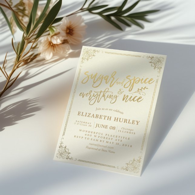 Chic Baby Shower Sugar & Spice  & Everything Nice Invitation (Creator Uploaded)