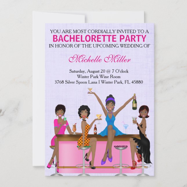 Chic Bachelorette Bash Custom Invtiation Invitation (Front)