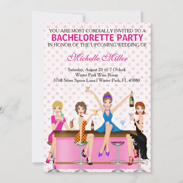 Chic Bachelorette Bash Custom Invtiation Invitation (Front)