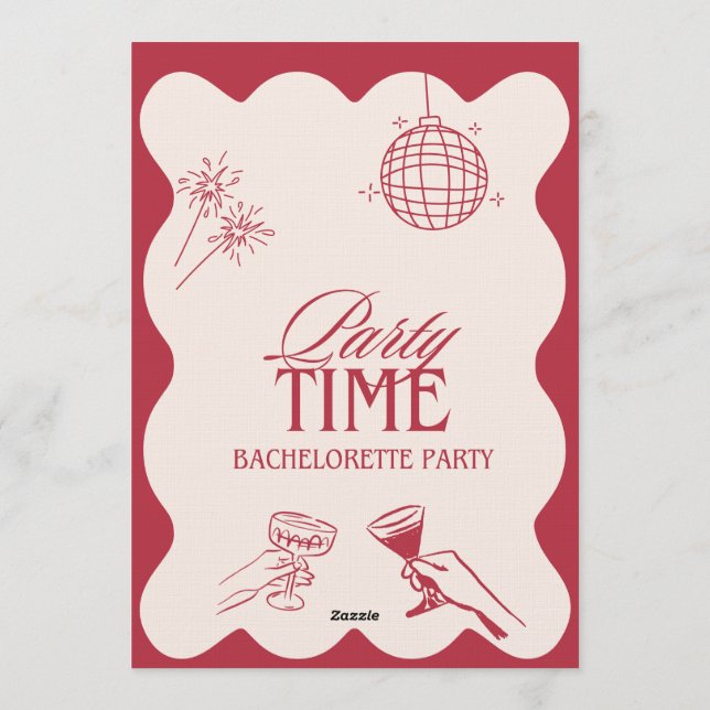 Chic Bachelorette Weekend Invitation for Bride-to- (Back)