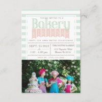 Chic Bakery Birthday | Photo Invitation