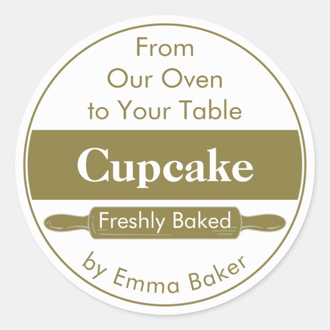 Chic Bakery Fresh Cupcake Label Sticker (Front)
