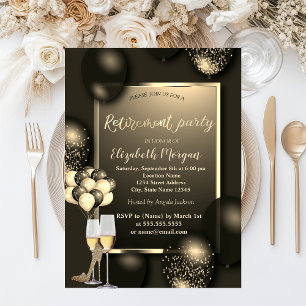 Chic Balloons, Glas,High Heels Retirement    Invitation