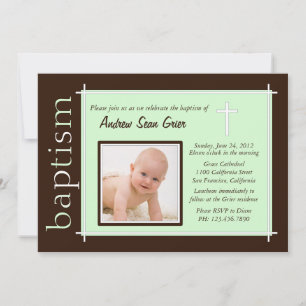 Chic Baptism Photo Invite [green]