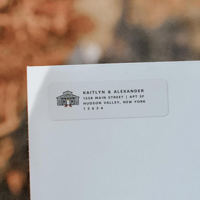 Chic Barn Fall Wedding Return Address (Creator Uploaded)