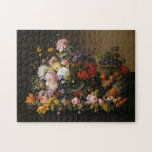 Chic Baroque Flowers Still Life Art Painting Jigsaw Puzzle<br><div class="desc">Beautiful contemporary and colourful vintage floral oil painting.</div>