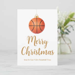 Chic Basketball Team Merry Christmas Custom Holiday Card