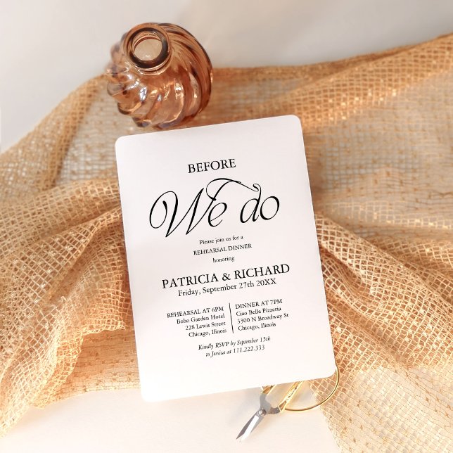 Chic Before We Do Wedding Rehearsal Dinner Invitation (Creator Uploaded)