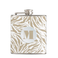 Chic Beige Animal Print Monogrammed