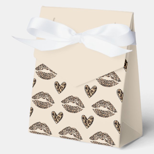 Chic Beige & Black Cheetah Print Favour Box (Front)