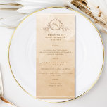 Chic Beige Cream Watercolor, Monogram Wedding Menu<br><div class="desc">Delight your guests with this beautiful beige and cream watercolor wedding menu, featuring elegant hand drawn botanical monogram with couples initials over exquisite watercolor wash background in a beautiful blend of beige, cream, ivory and taupe hues. Easy to fill in template with your details and menu and order your prints!...</div>