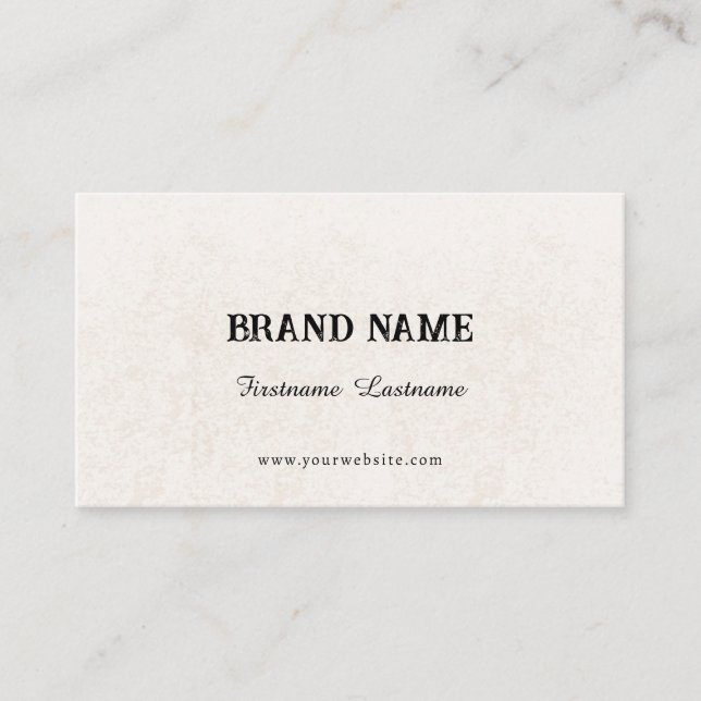 Chic Beige design with Elegant Fonts & QR Code Calling Card (Front)