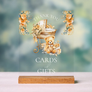 Chic Beige & Gold Cards & Gifts Acrylic Sign
