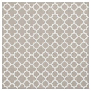 Chic Beige Grey Retro Cute Trellis Pattern Fabric