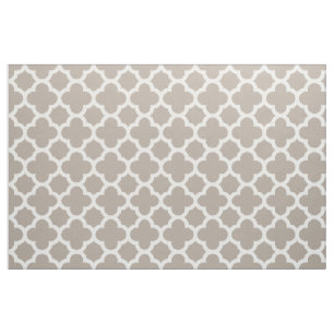 Chic Beige Grey Retro Cute Trellis Pattern Fabric