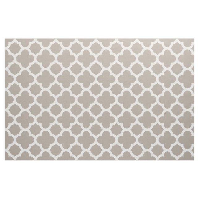 Chic Beige Grey Retro Cute Trellis Pattern Fabric (Fat Quarter)