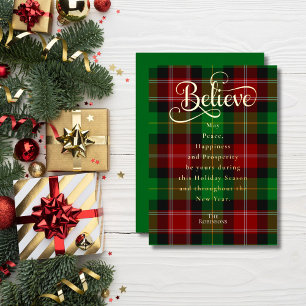 Chic Believe Green & Red Christmas Scottish Tartan