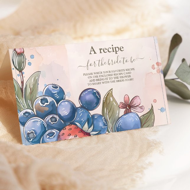 Chic Berry Sweet Strawberry Bridal Shower  Enclosure Card (Creator Uploaded)
