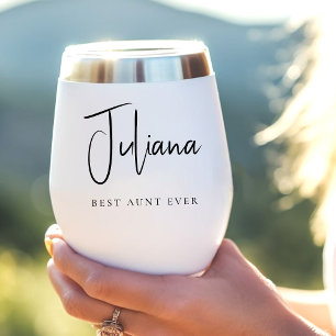 Chic Best Aunt Ever Calligraphy Script Monogram