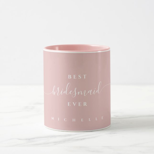 Chic Best Bridesmaid Ever Custom Name Script  Mug (Center)